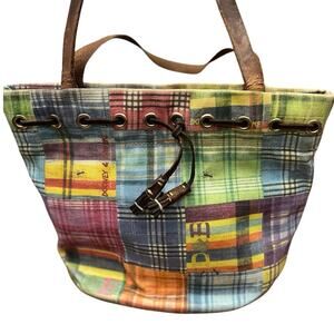 Vintage Dooney & Bourke Patchwork Tote | 90s Boho Folklectic Shoulder Bag |  USA